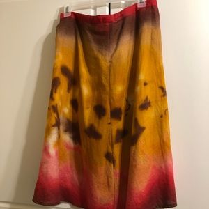 Linen tie dye skirt fully lined
